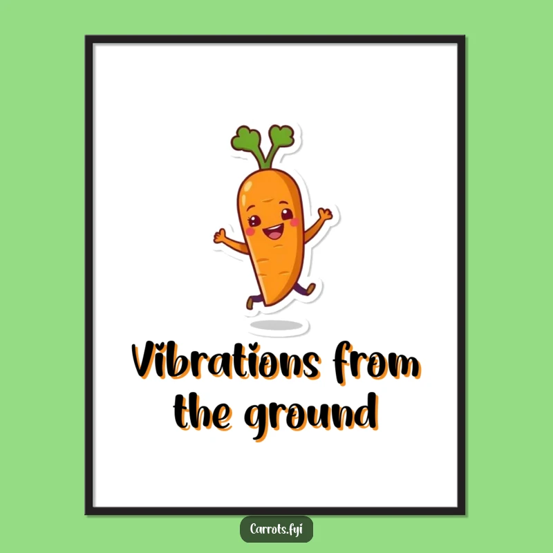 Funny Dancing Carrot Digital Art: Instant Download of Hilarious Veggie Wall Decor