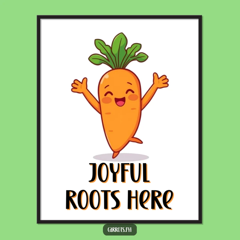 Funny Dancing Carrot Digital Art, Instant Veggie Groove Decor, Easy Funny Gift