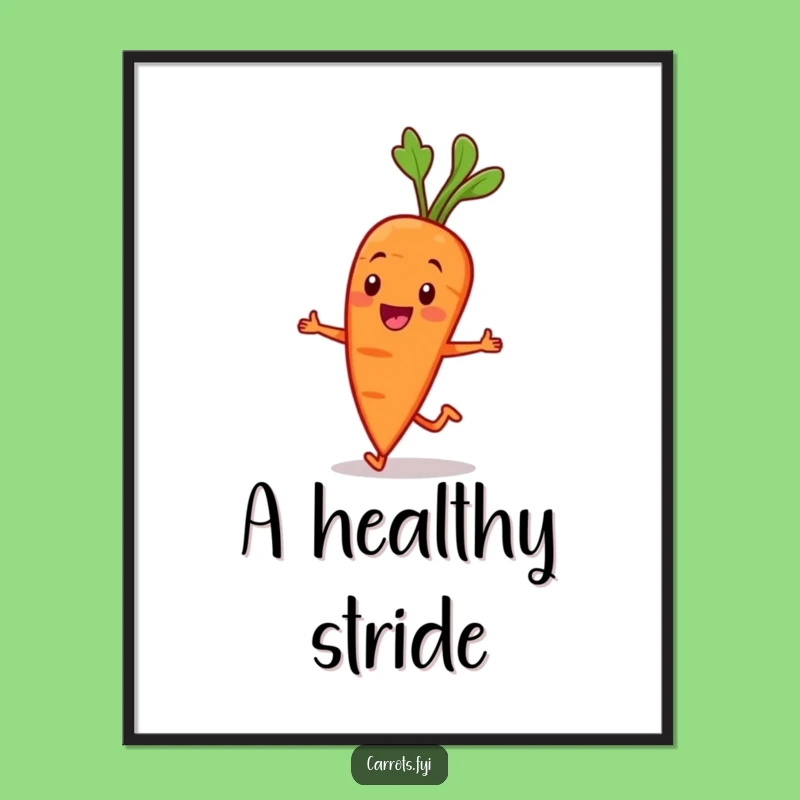 Funny Jogging Carrot Digital Art: Bring Home This Hilarious Veggie Runner