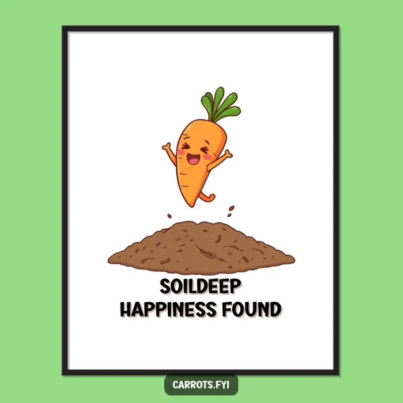 Funny Leaping Carrot Digital Art: Instant Download of Hilarious Garden Wall Decor