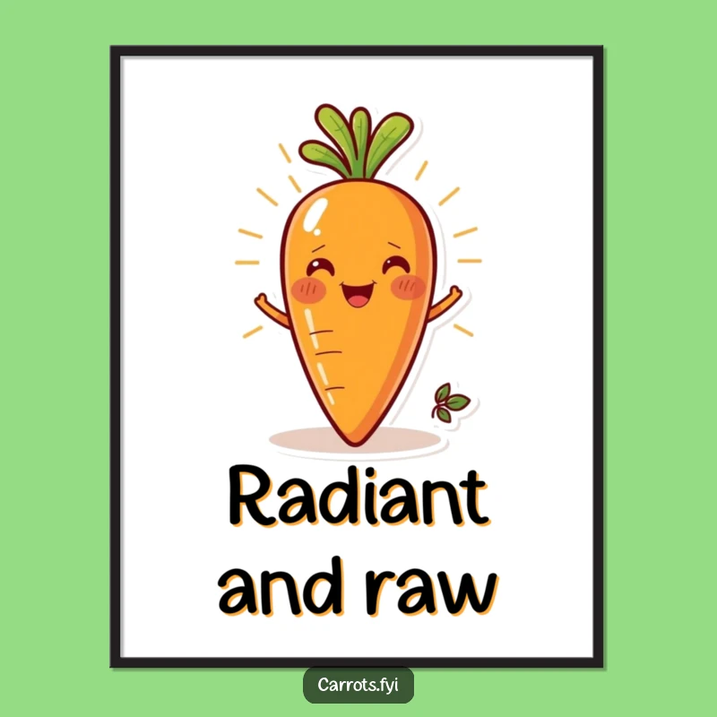 Funny Radiant Carrot Digital Art: Fresh Veggie Print, Instant Humorous Gift