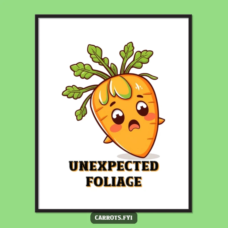 Funny Surprised Carrot Digital Art: Instant Veggie Humor Download, Hilarious Wall Decor Gift