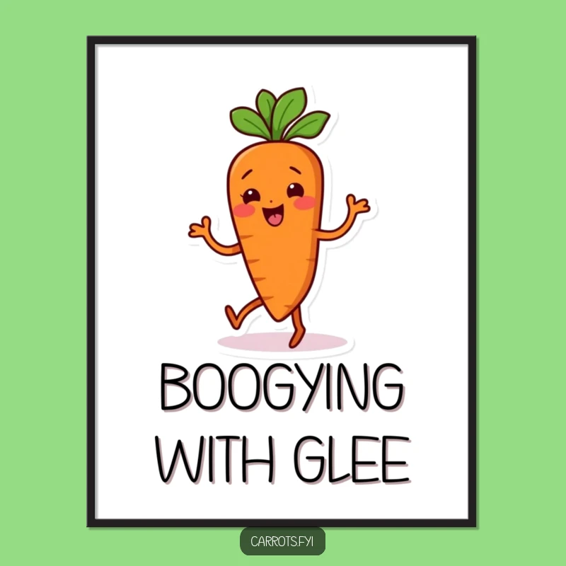 Funny Wiggling Carrot Dance Digital Art: Silly Moves Decor, Instant Funny Gift Download