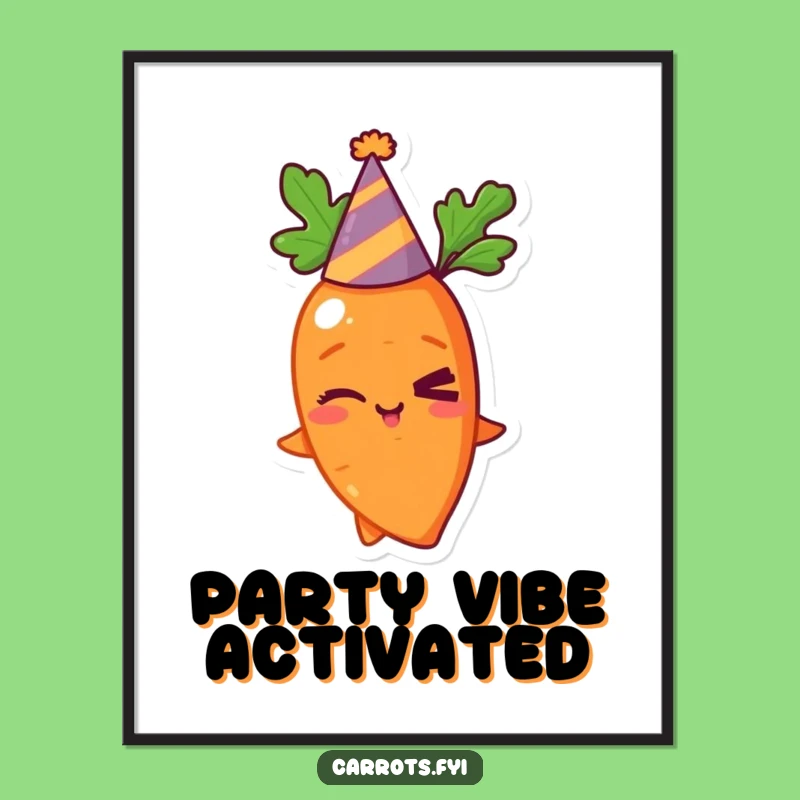 Funny Winking Carrot Party Digital Art - Hilarious Instant Download Gift