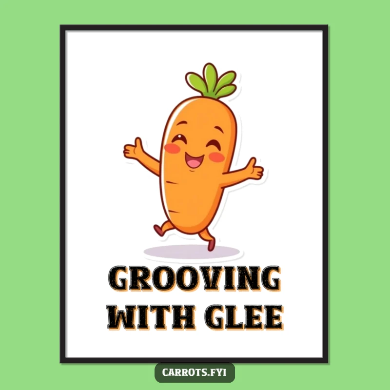 Funny Carrot Dance Digital Art: Cheerful Veggie Illustration, Instant Humorous Download