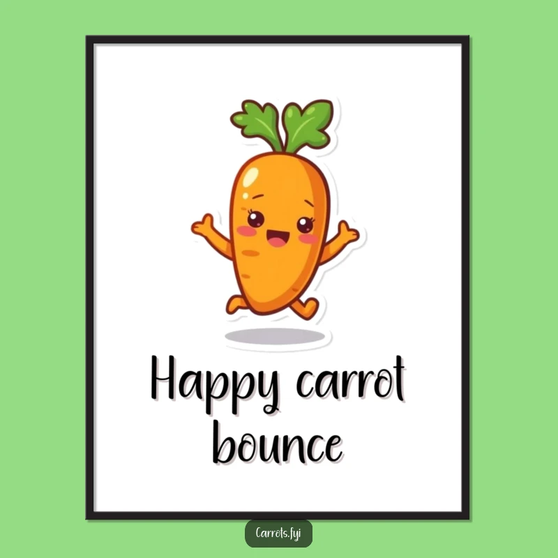 Funny Carrot Digital Print: Cheerful Veggie Artwork, Instant Funny Gift