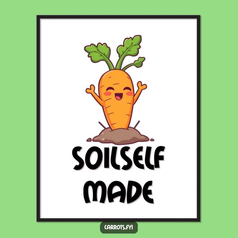 Funny Triumph Carrot Digital Print: Hilarious Veggie Hero for Your Walls