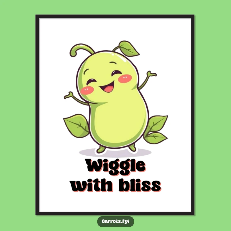 Funny Pea Pod Digital Art: Wiggling Illustration, Instant Humorous Download