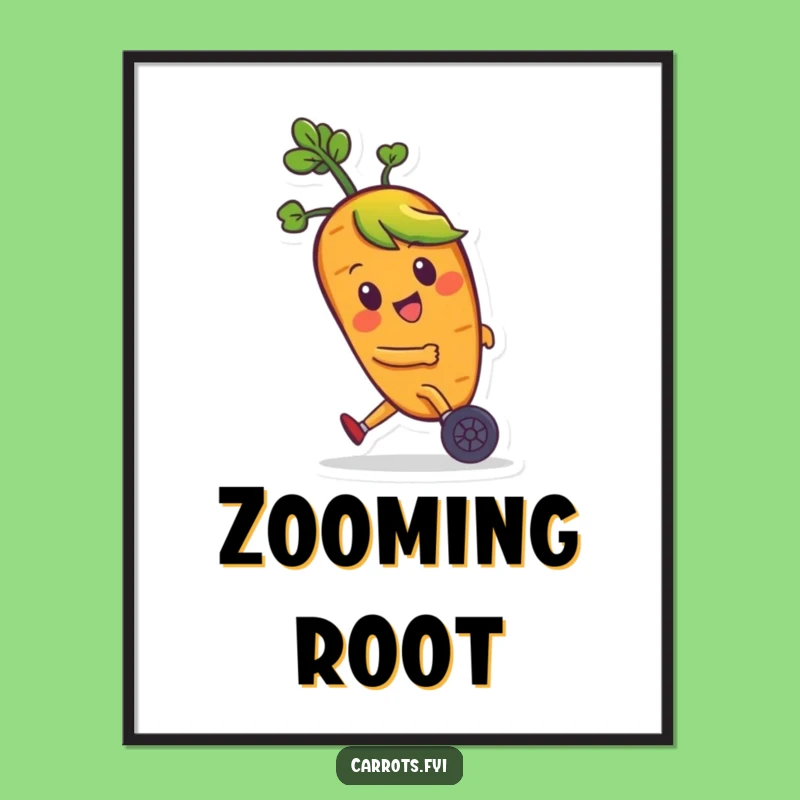 Funny Carrot Zooming Digital Art - Instant Joy with this Hilarious Veggie Download!