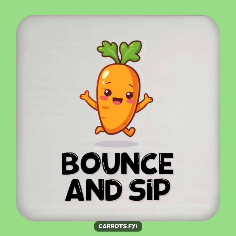 Funny Carrot Coaster Set: Cheerful Veggie Drink Mats, Great Funny Gift