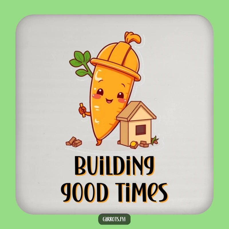 Funny Building Carrot Coasters - Hilarious Construction Site Set