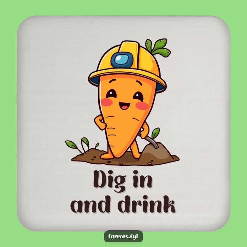 Funny Construction Carrot Coaster: Protect Surfaces with Playful Digging, Unique Funny Gift