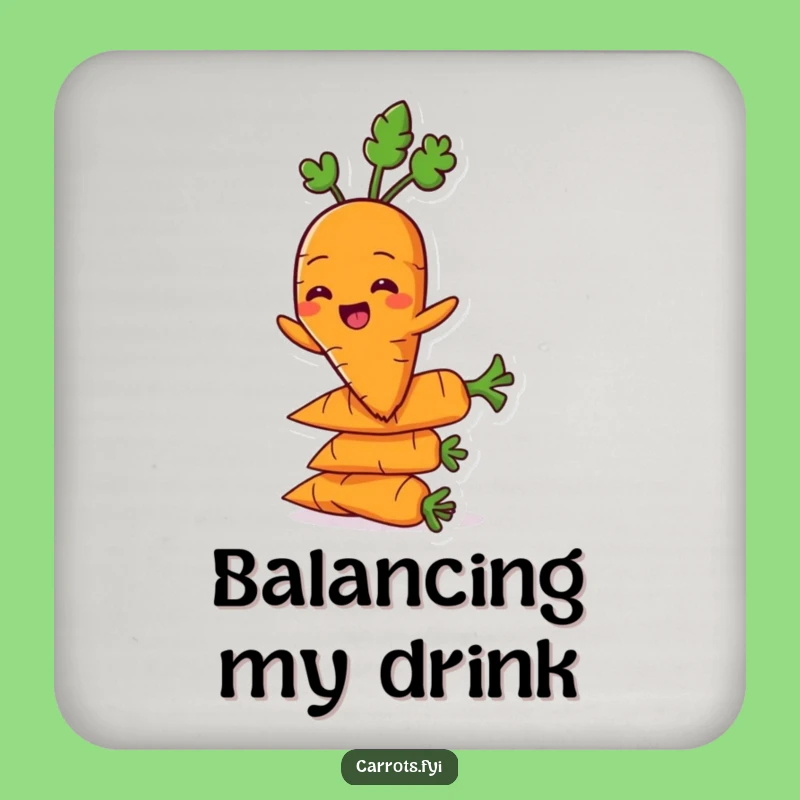 Funny Balancing Carrot Coaster, Veggie Stack Decor, Witty Funny Gift