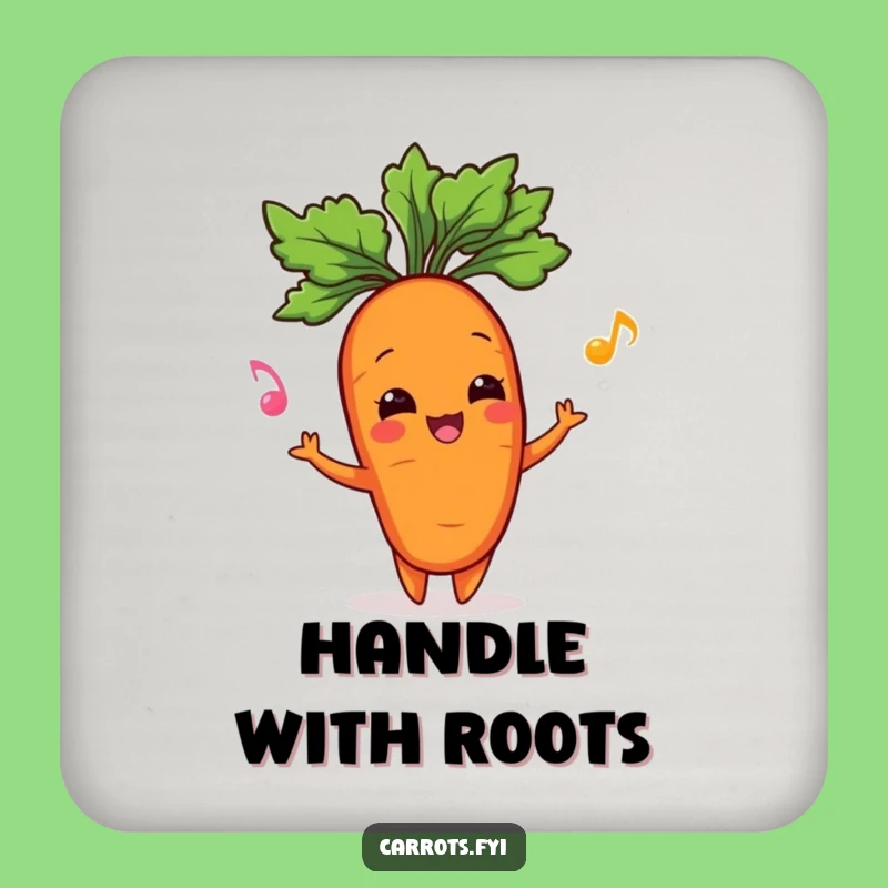 Funny Carrot Juggling Coaster - Protect Surfaces Garden Humor Decor