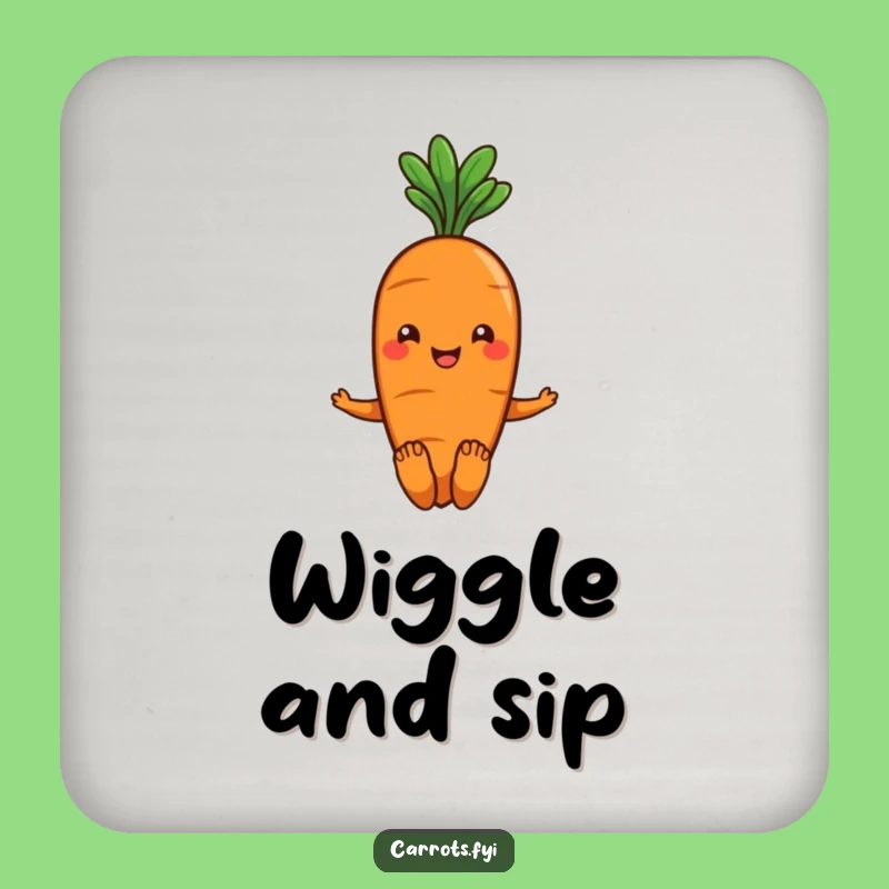 Funny Carrot Wiggle Coasters - Smiling Veggie Set, Protect Surfaces with Humor