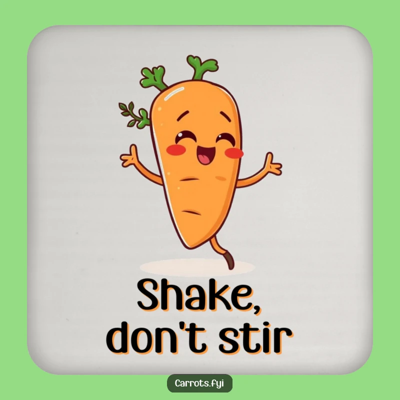 Funny Dancing Carrot Coaster, Whimsical Veggie Spice Drink Mat, Tiny Funny Gift Decor