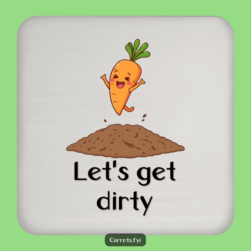 Funny Leaping Carrot Drink Coaster: Protect Your Table with Garden Humor