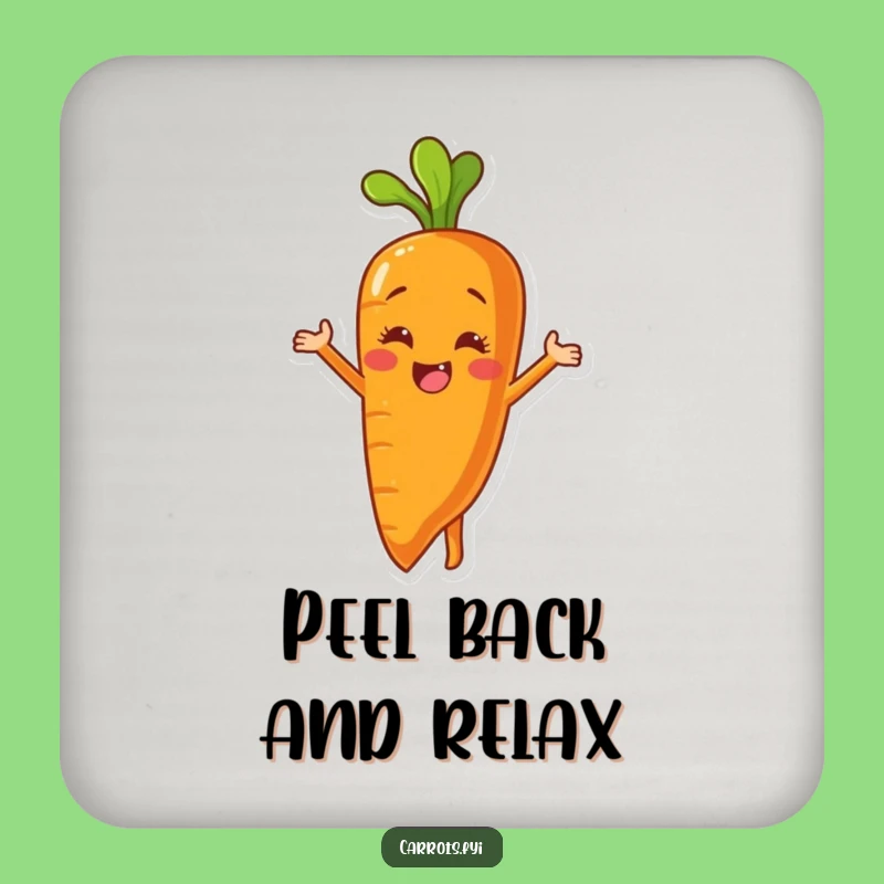 Funny Peeling Carrot Drink Coaster: Protect Surfaces with Hilarious Self-Love Art