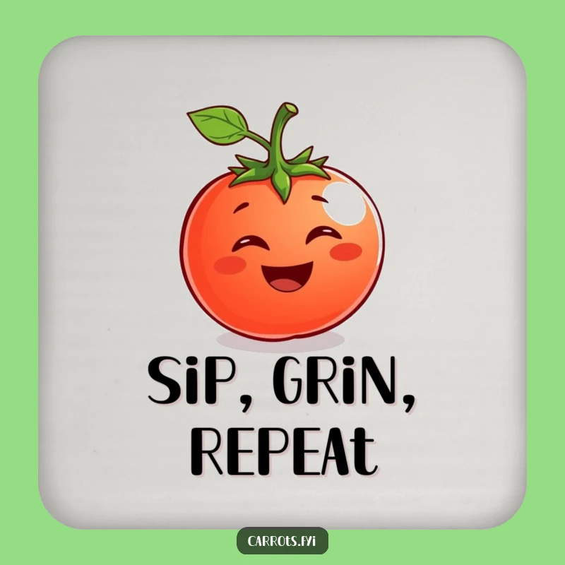 Funny Tomato Coaster Set: Cheerful Fruit Drink Mats, Great Funny Gift