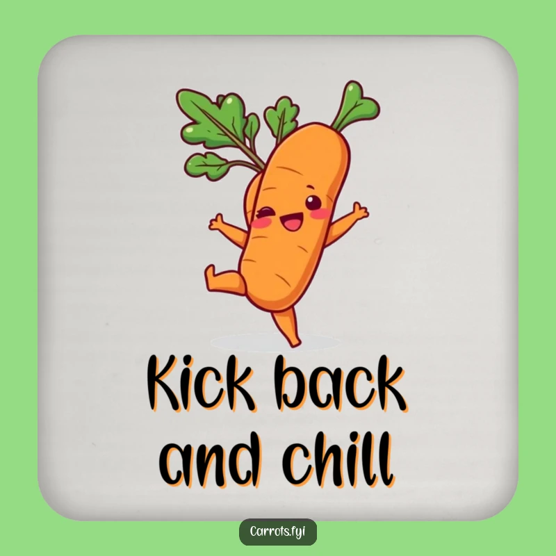 Funny Playful Carrot Kick Coaster - Veggie Drink Protector for a Lively Table