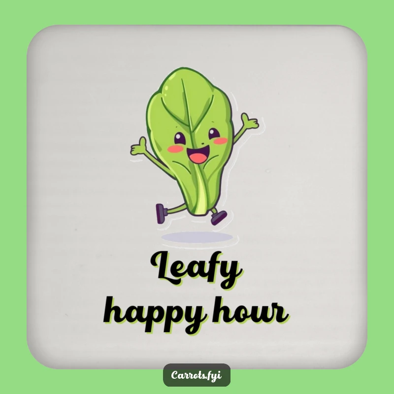 Funny Spinach Leaf Stunt Coaster Set: Protect Surfaces with Hilarious Green Character Art