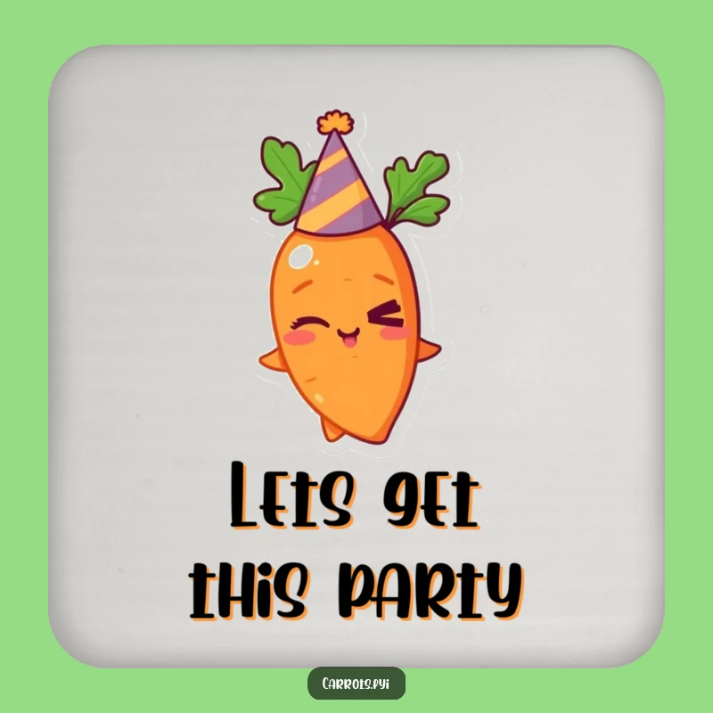 Funny Winking Carrot Party Coasters (Set of 4) - Hilarious Table Protection