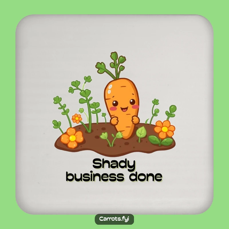 Funny Mischievous Carrot Coaster - Protect Surfaces Veggie Humor Decor