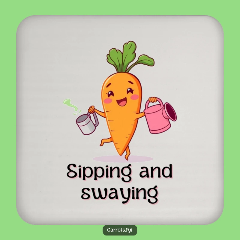 Funny Cheerful Carrot Coaster - Protect Surfaces Veggie Humor Decor