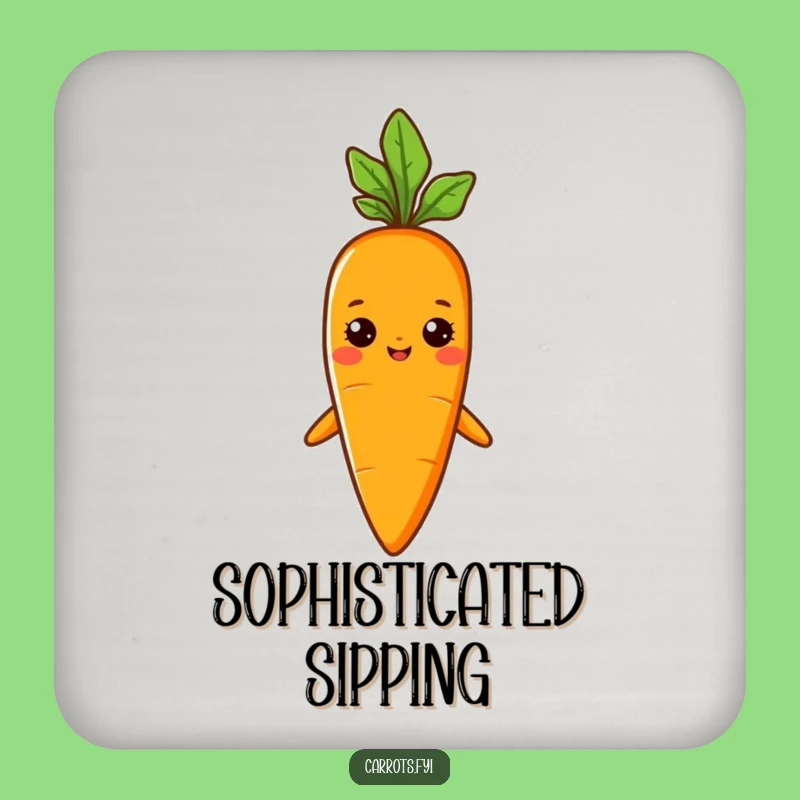 Funny Sprout Hat Carrot Coaster, Whimsical Veggie Drink Mat, Tiny Funny Gift Decor