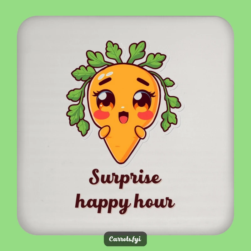Funny Surprised Carrot Coasters: Hilarious Table Protection for Shocked Gatherings
