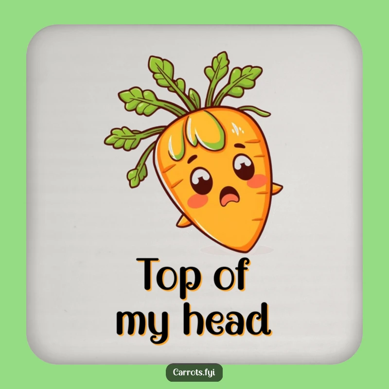 Funny Surprised Carrot Drink Coaster: Protect Surfaces with Veggie Art, Hilarious Gift