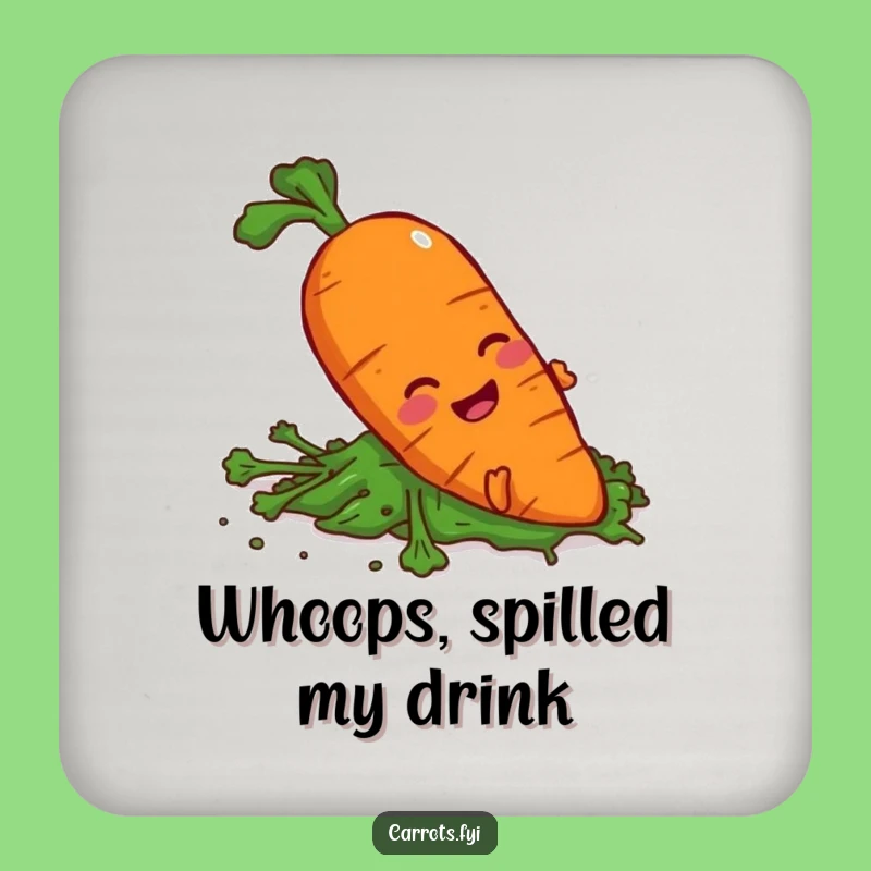 Funny Slipping Carrot Coaster, Veggie Mishap Decor, Witty Funny Gift