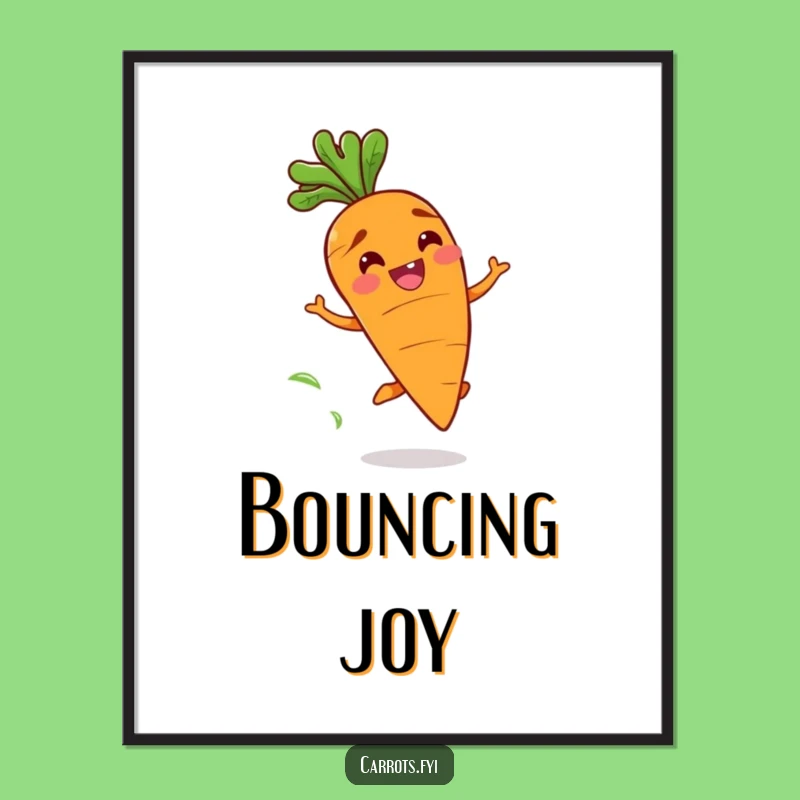 Funny Bouncing Carrot Poster - Brighten Your Space with this Hilarious Veggie Art!
