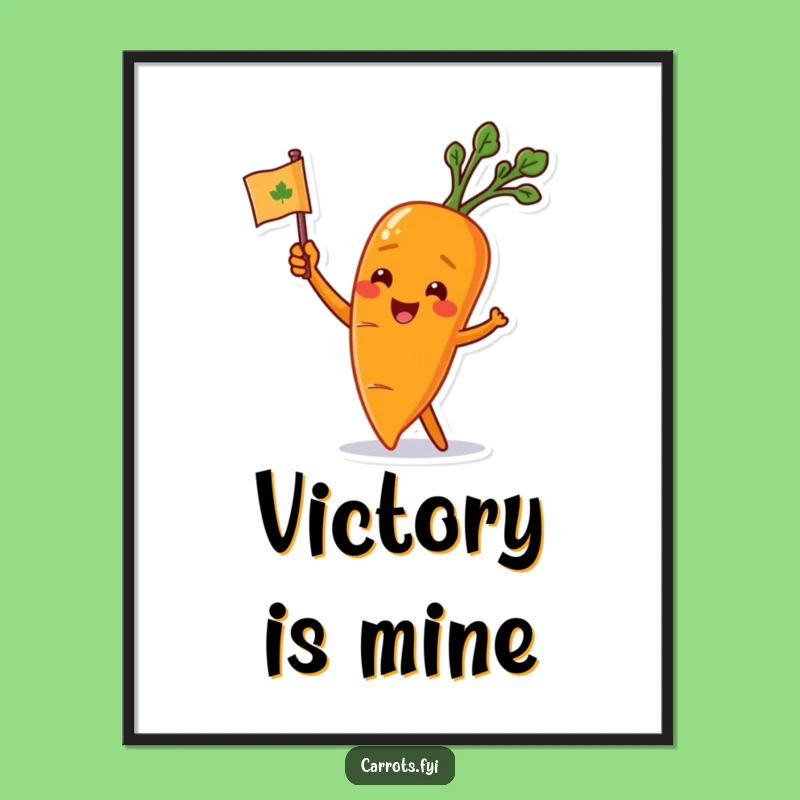 Funny Carrot Flag Poster: Art That Cheers You On