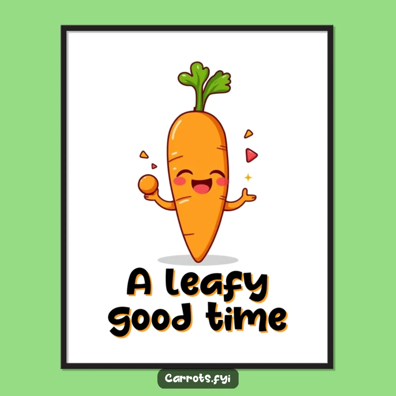 Funny Giggling Carrot Poster: Hilarious Wall Art for a Cheerful Atmosphere