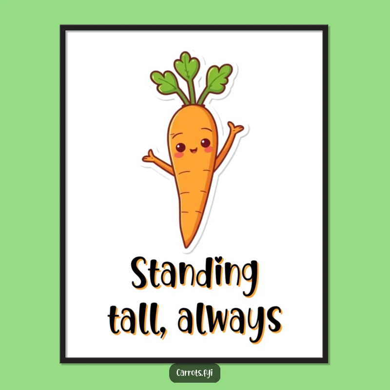 Funny Proud Carrot Poster - Confident Veggie Art for Walls That Celebrate Success