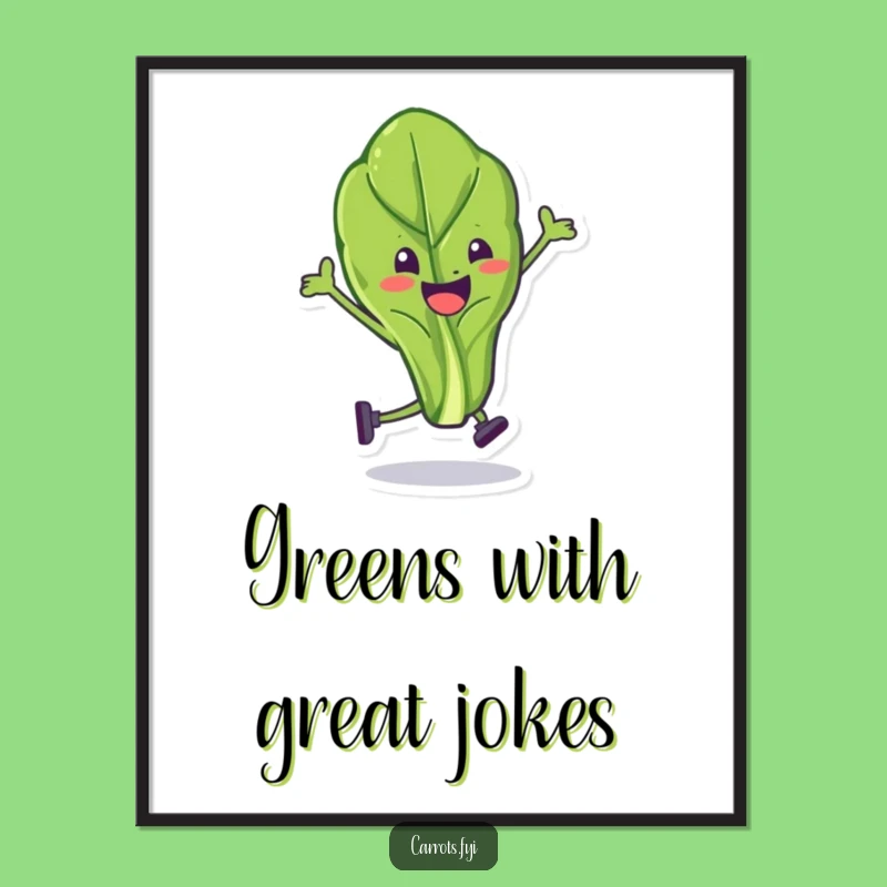 Funny Spinach Leaf Stunt Poster: Vibrant Wall Art for a Hilarious Home Decor Accent