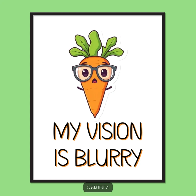 Funny Surprised Carrot Poster - Hilarious Spectacle Veggie Wall Art for a Laughing Room