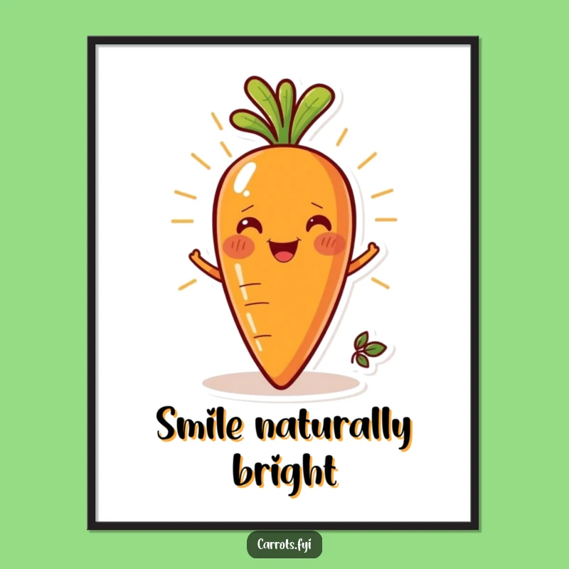Funny Radiant Carrot Poster: Fresh Veggie Art, Perfect Humorous Wall Gift