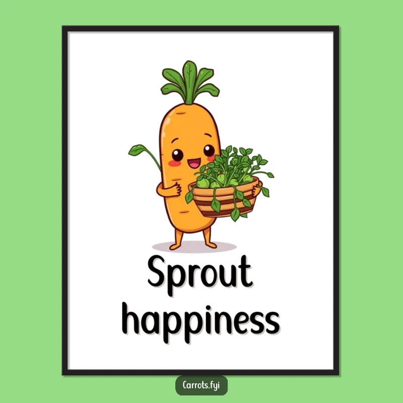 Funny Carrot Poster: Sprout Cheer for a Wholesome Funny Gift