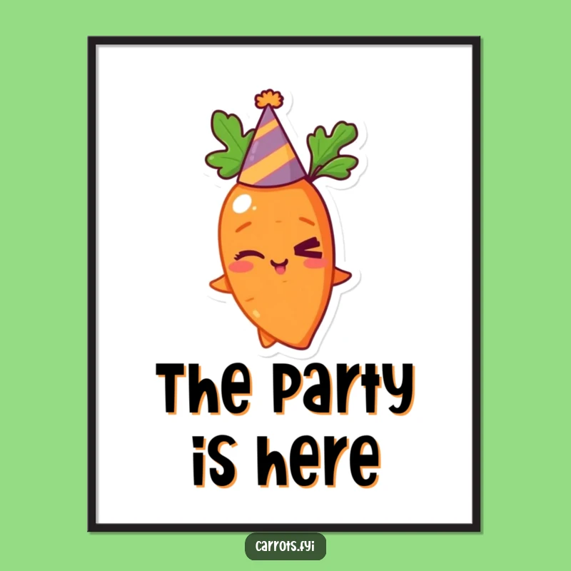 Funny Winking Carrot Party Poster - Hilarious Room Decor Gift