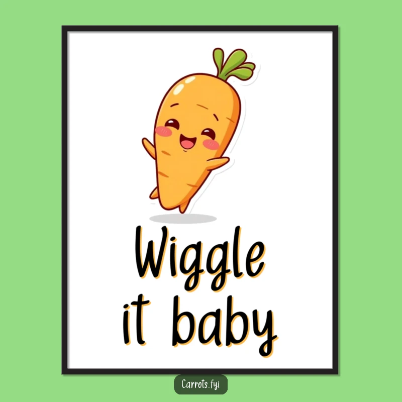Funny Baby Carrot Wiggle Poster: Cute Veggie Art for Adorable Decor