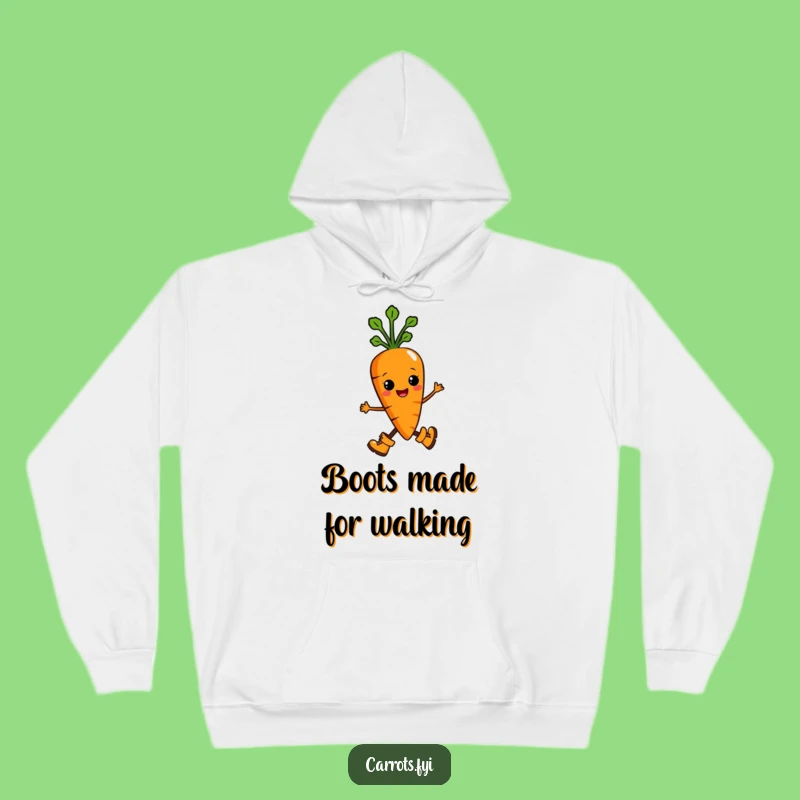 Funny Stride Carrot Hoodie: Hilarious Boots Jumper for a Proud, Cozy Feel