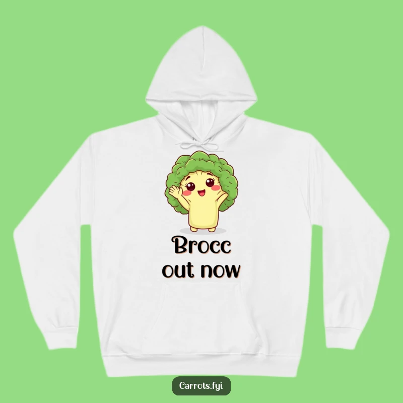 Funny Broccoli Wave Hoodie: Cozy Veggie Character Apparel, Best Humorous Gift