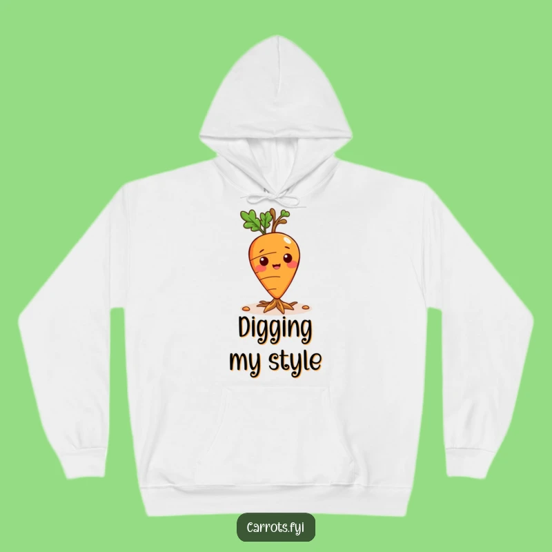 Funny Playful Carrot Hoodie - Cozy Sprouting Veggie Wear