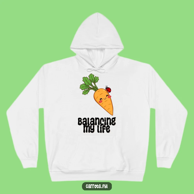 Funny Balancing Carrot Hoodie: Cozy Comfort with Adorable Veggie Friends!