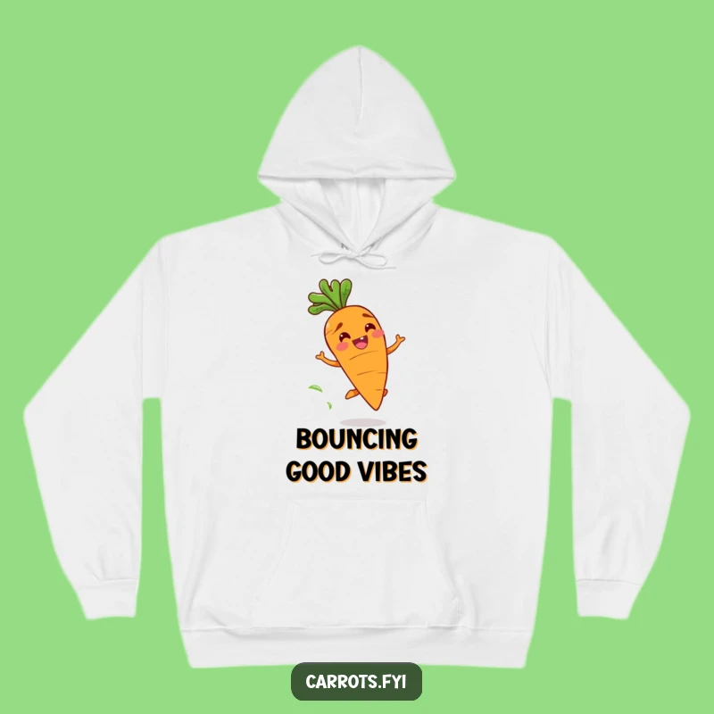 Funny Bouncing Carrot Hoodie - Cozy Up with this Hilarious Joyful Veggie Design!