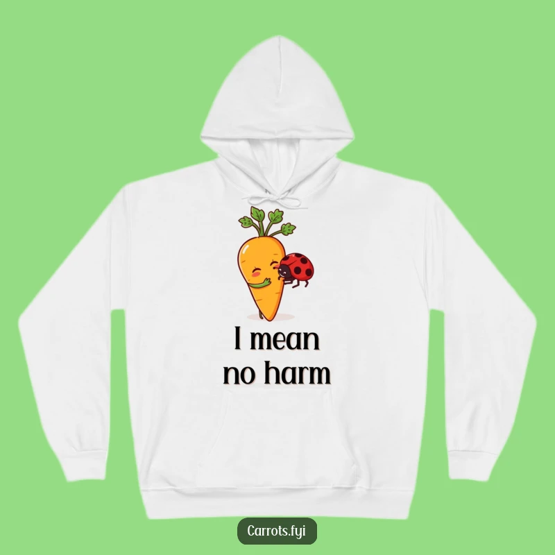 Funny Carrot Nudging Ladybug Hoodie: Stay Cozy with This Hilarious and Heartwarming Wear!