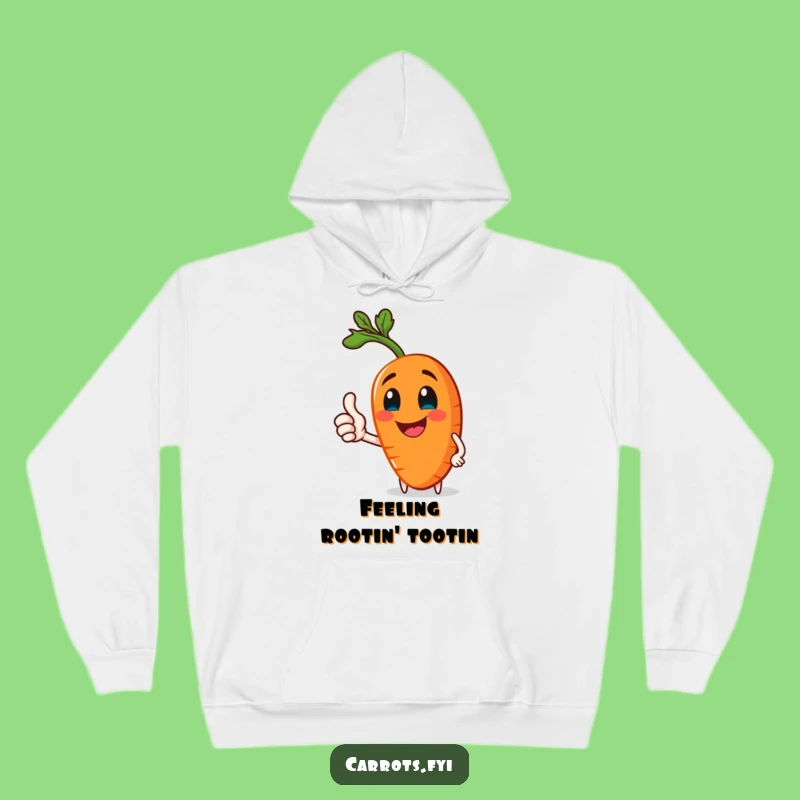Funny Jolly Carrot Thumbs-Up Hoodie: Cozy Cheer, Perfect Funny Gift for Good Moods