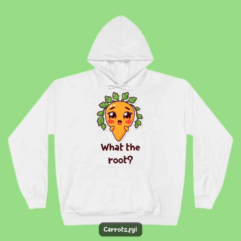 Funny Shocked Carrot Hoodie: Hilarious Wide-Eyed Jumper for Cozy Surprise